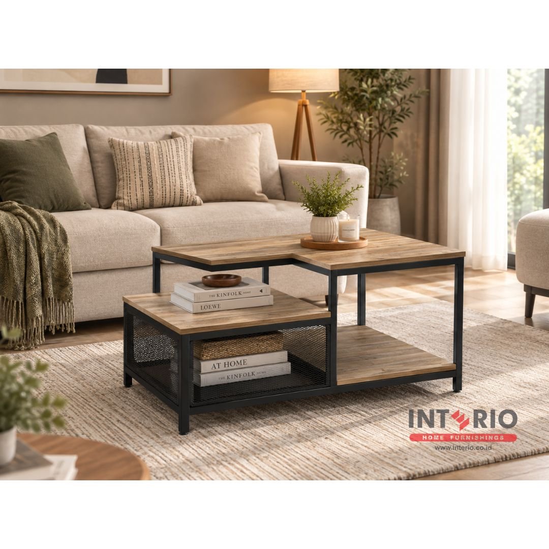 Meja Tamu Coffee Table Finger Joint Black Text 8051