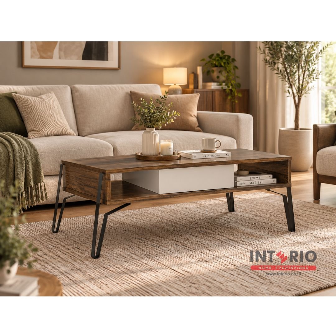 Meja Tamu Coffee Table Mattwood Kaki White 1204